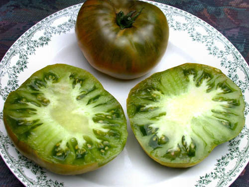 Beefsteak tomato 'Emerald Apple' / 'Izumrudnoje' / 'Lime Green'