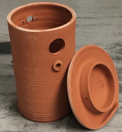 Vogelpot Mezenpot met deksel (terra)