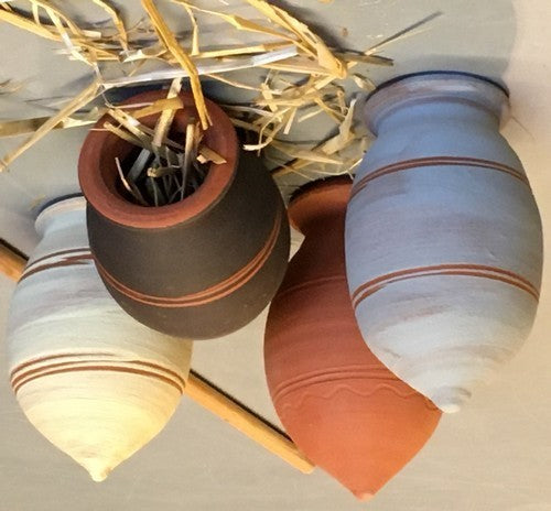 Oorwormpot gekleurd, voor op stok
