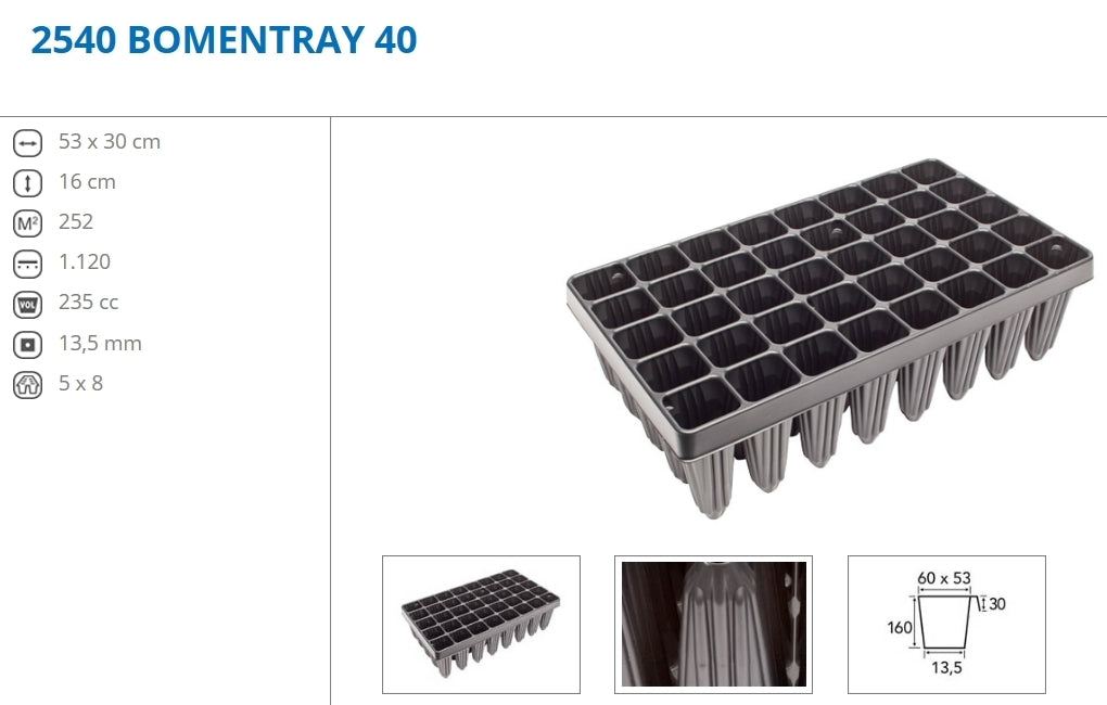 Deep Seed and Cutting Trays 40 Pots (160mm deep)