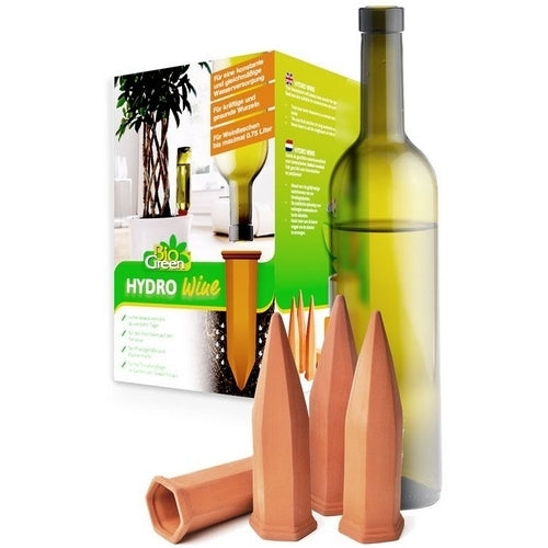 Watering System Set of 4 Hydro Wine Bottle (Terra Cotta Drips)