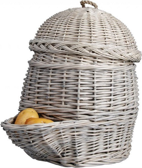 Bewaarmand Aardappelmand wilgentenen, grijs