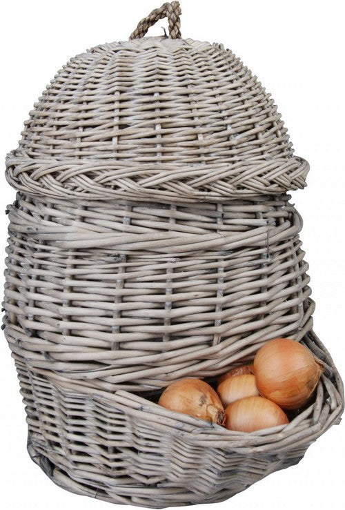 Storage basket Onion basket wicker, grey