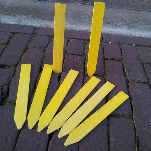 Stick-in Labels Yellow Wood 12x1.8 cm