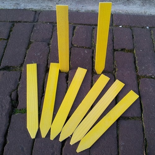 Stick-in Labels Yellow Wood 12x1.8 cm