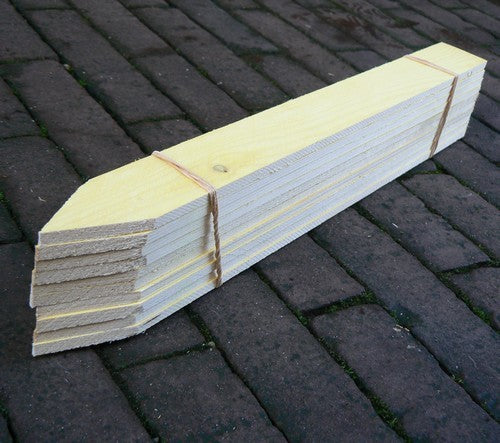 Steeketiketten Geel Hout 40x2, 8 cm