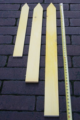 Steeketiketten Geel Hout 40x2, 8 cm