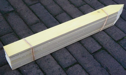 Steeketiketten Geel Hout 40x2, 8 cm